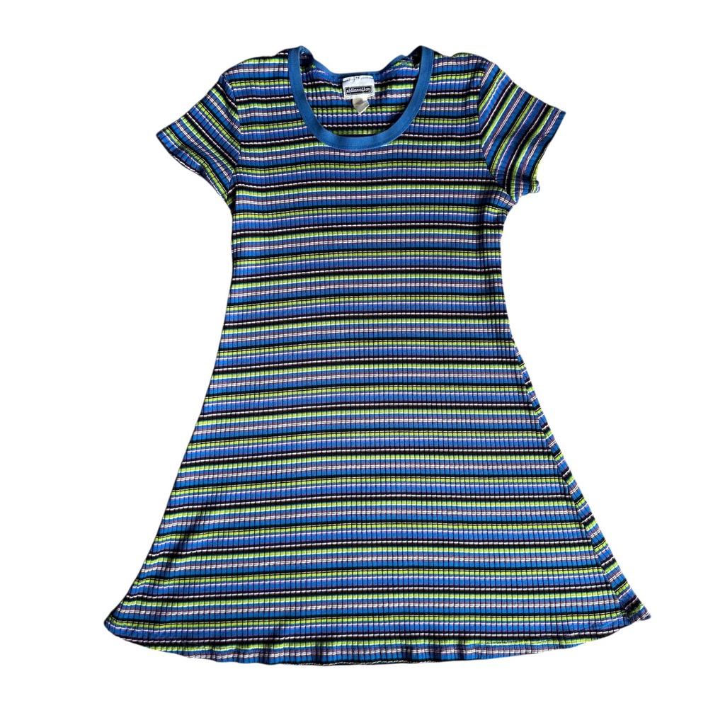 Xhilaration Striped Knit Dress Multicolor Short Sleeve‎ Casual Mini Size Small